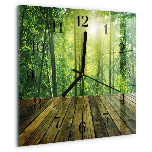 Square wall clock Bamboo