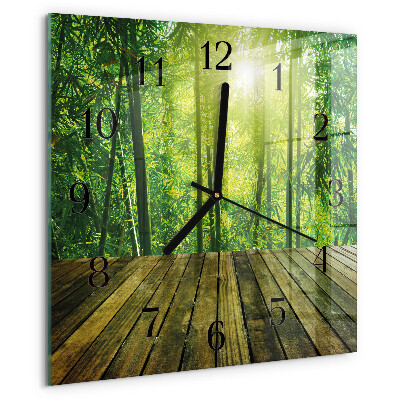 Square wall clock Bamboo