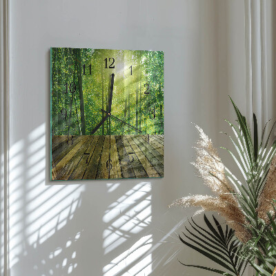 Square wall clock Bamboo