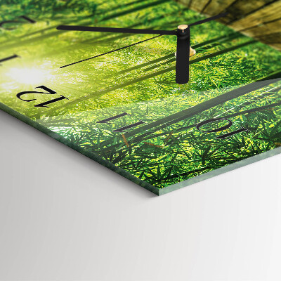 Square wall clock Bamboo