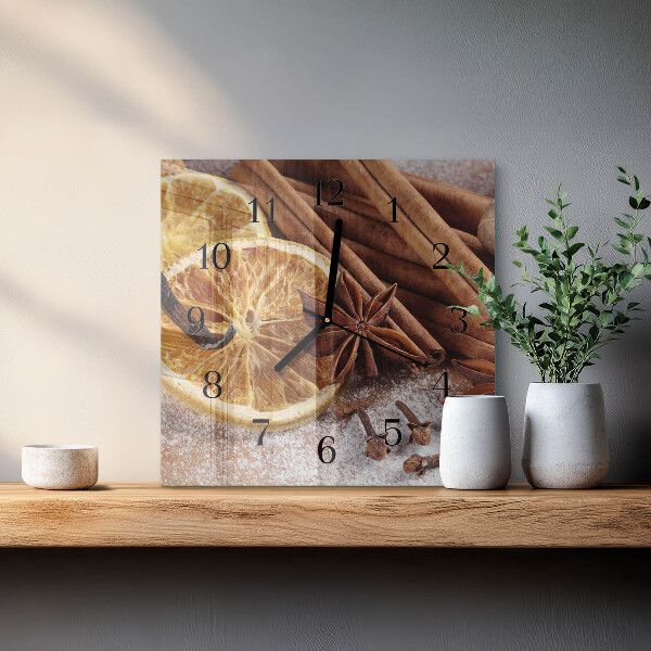 Square wall clock Cinnamon Anise