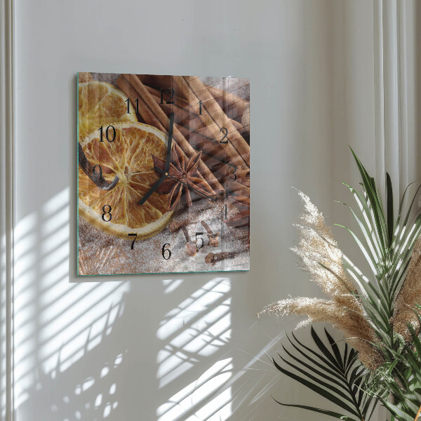 Square wall clock Cinnamon Anise