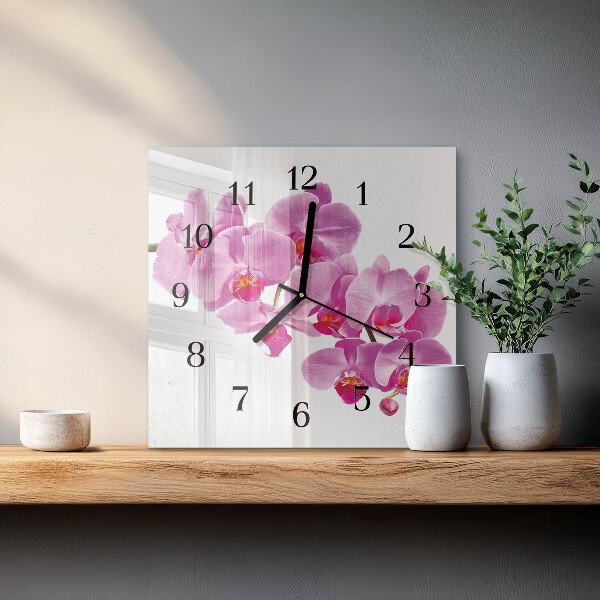 Square wall clock Orchid