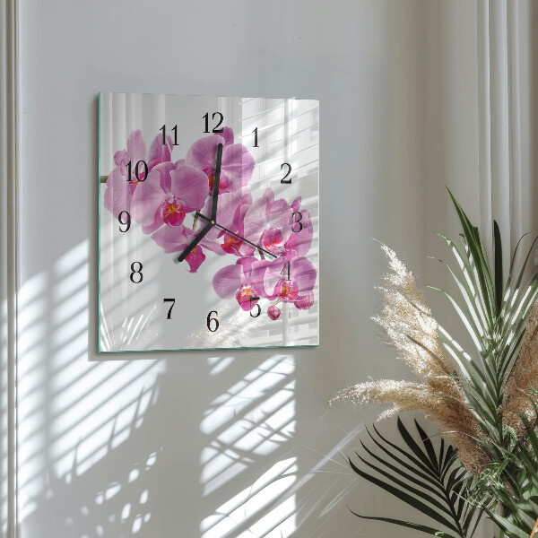 Square wall clock Orchid
