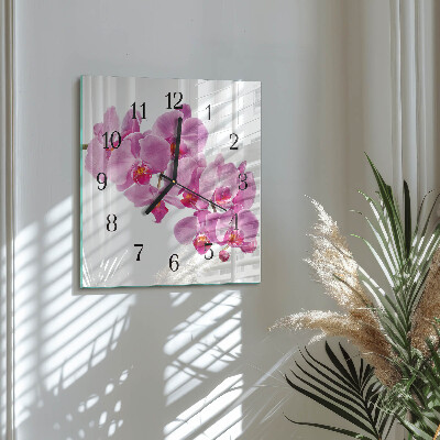 Square wall clock Orchid