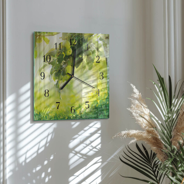 Square wall clock Apple Tree