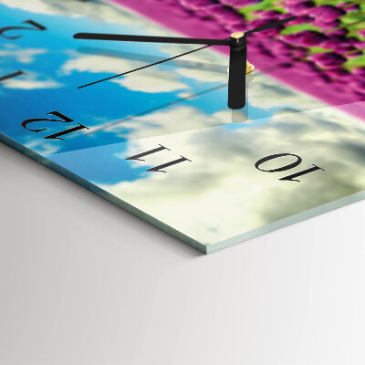 Square wall clock Tulips