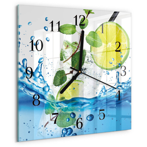 Square wall clock Lime and Mint