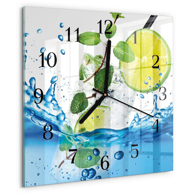 Square wall clock Lime and Mint