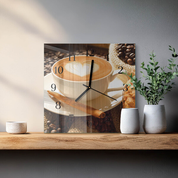 Square wall clock Coffee Heart