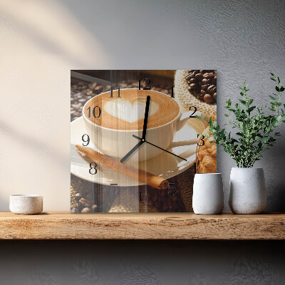 Square wall clock Coffee Heart