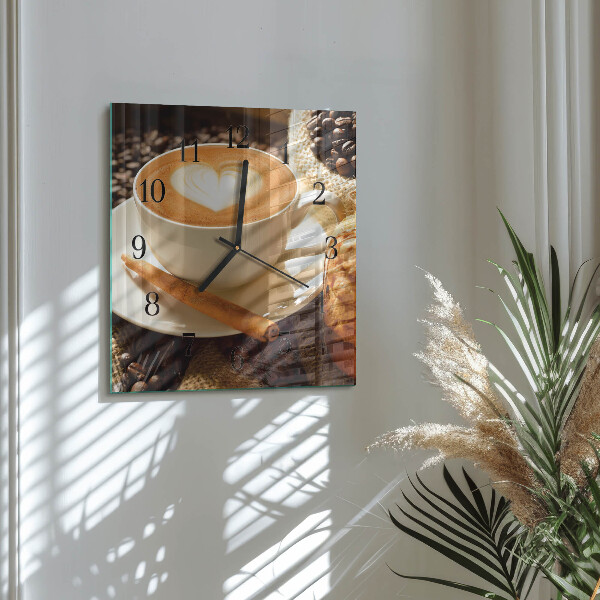 Square wall clock Coffee Heart