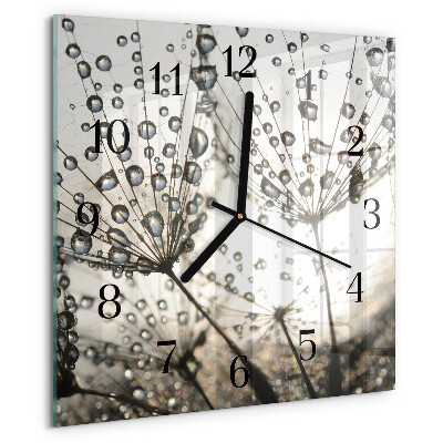 Square wall clock Dew Drops