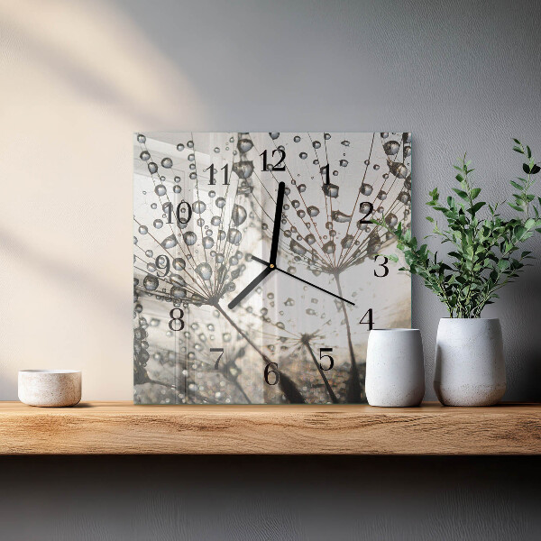 Square wall clock Dew Drops