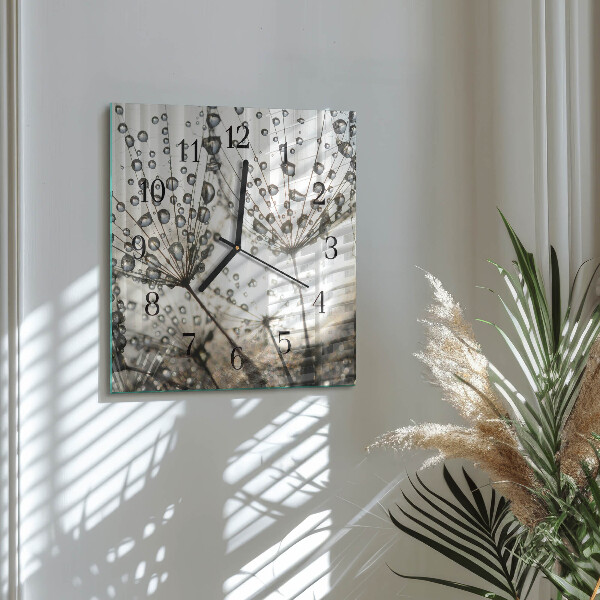 Square wall clock Dew Drops