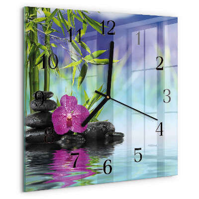Square wall clock Spa Orchid