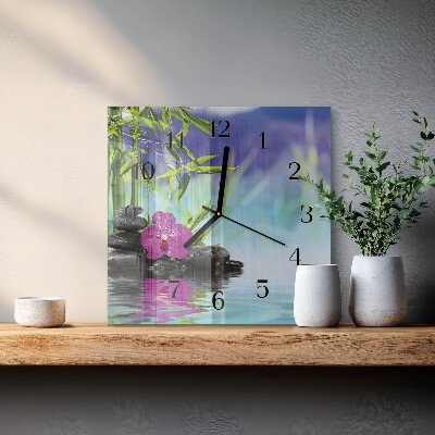 Square wall clock Spa Orchid