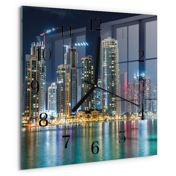 Square wall clock Night on the Town