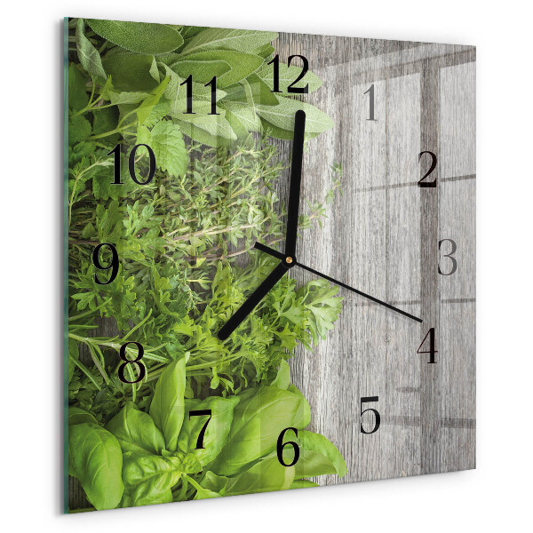 Square wall clock Herbs