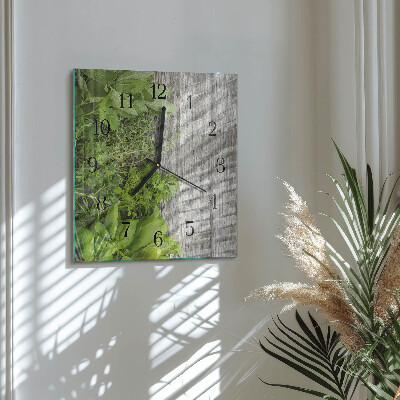 Square wall clock Herbs