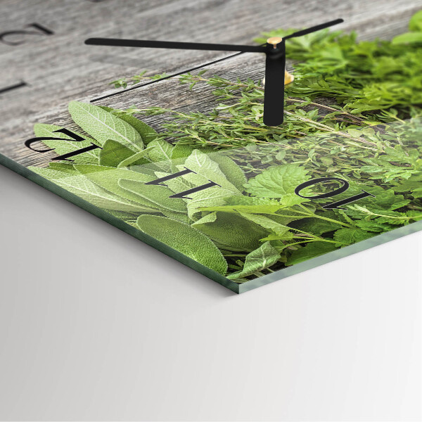 Square wall clock Herbs
