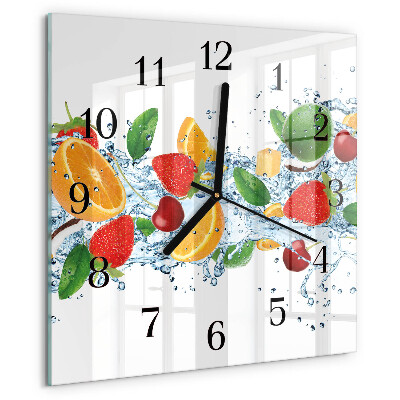 Square wall clock Fruit