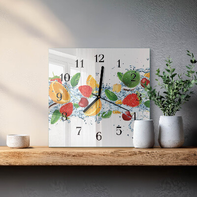 Square wall clock Fruit