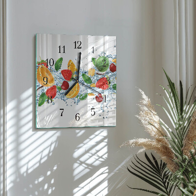 Square wall clock Fruit