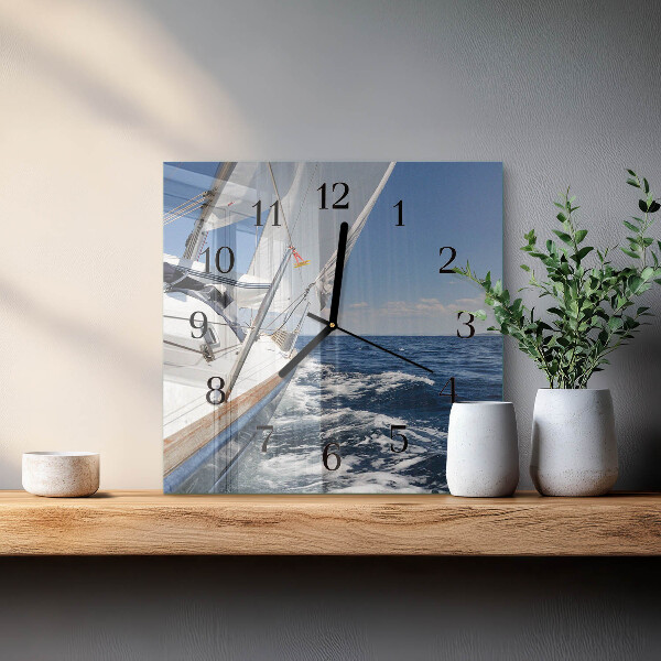 Square wall clock Yacht