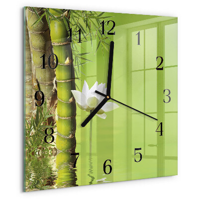 Square wall clock Bamboo