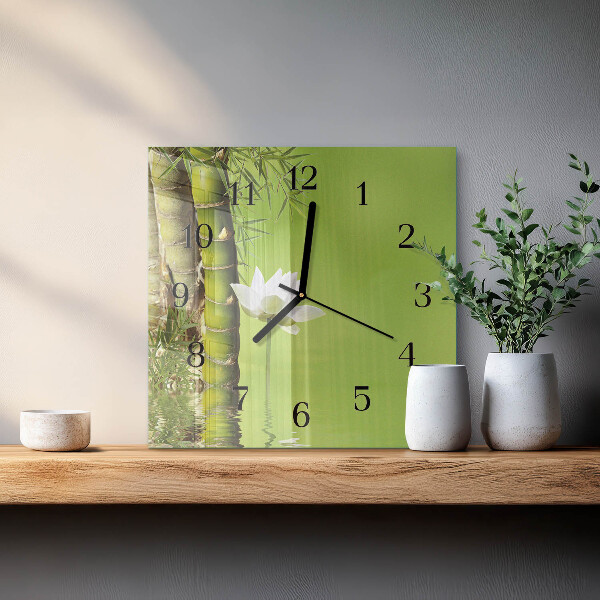 Square wall clock Bamboo