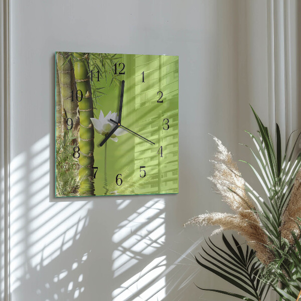 Square wall clock Bamboo