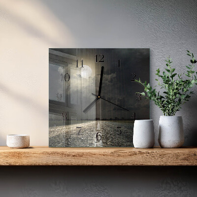 Square wall clock Path of the Moon