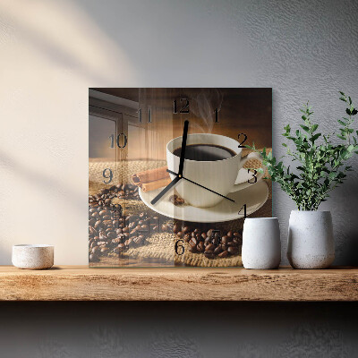 Square wall clock Coffee