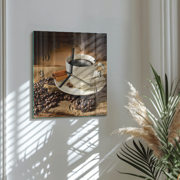 Square wall clock Coffee
