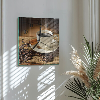 Square wall clock Coffee