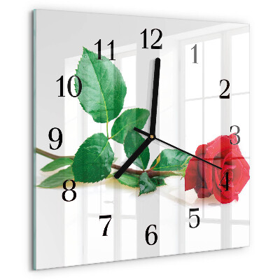 Square wall clock Rose