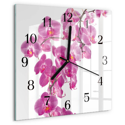 Square wall clock Orchid