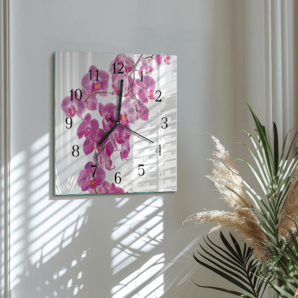 Square wall clock Orchid