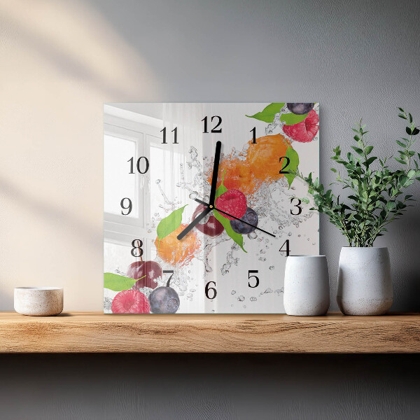 Square wall clock Fruit