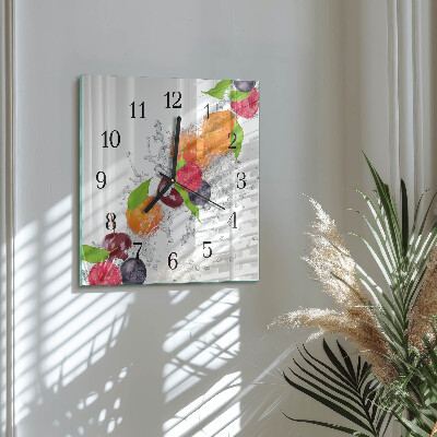 Square wall clock Fruit