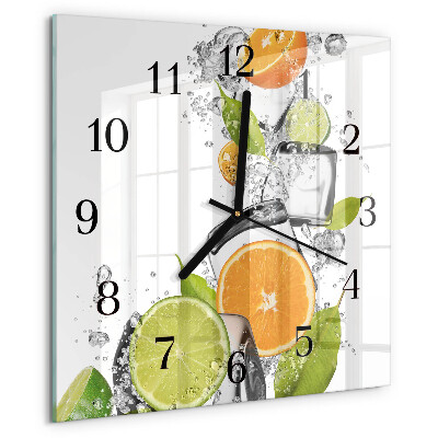 Square wall clock Citrus Fruits