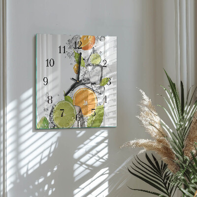 Square wall clock Citrus Fruits