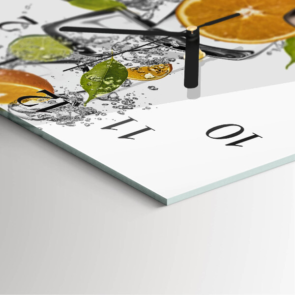 Square wall clock Citrus Fruits