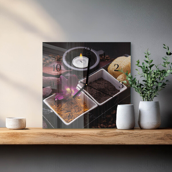 Square wall clock Orchid