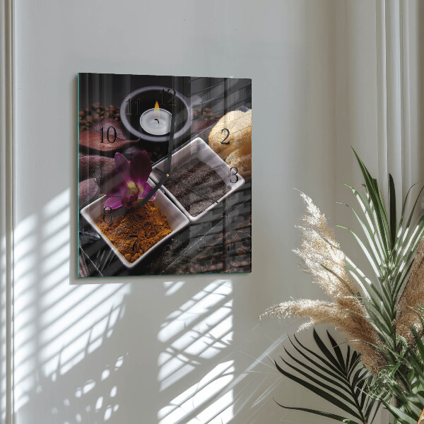 Square wall clock Orchid