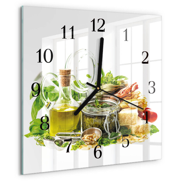 Square wall clock Pasta with Oil