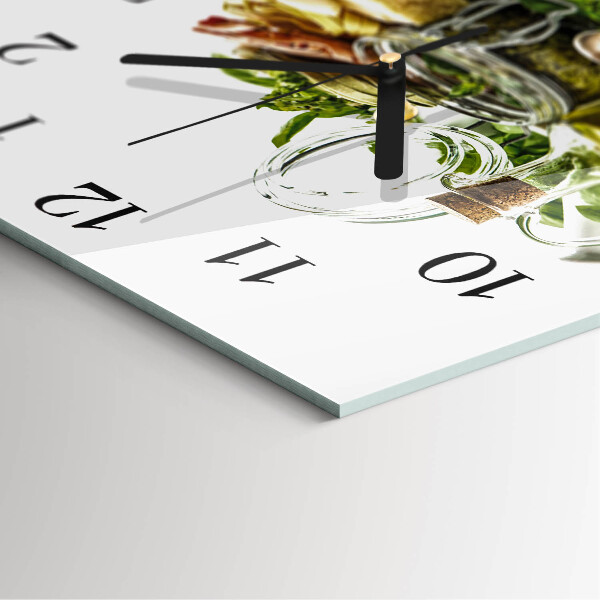 Square wall clock Pasta with Oil
