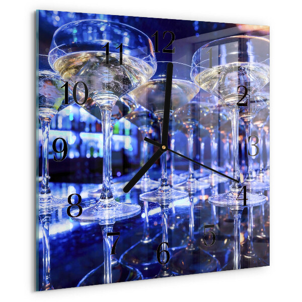 Square wall clock Glasses
