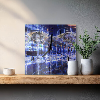 Square wall clock Glasses